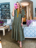 Pretty And Poised Floral Midi Dress-Green
