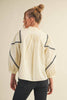Marfa Bound Embroidered Top-Egg Shell