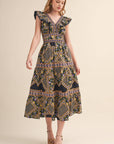 PREORDER: Sweet Spell Floral Midi Dress-Navy