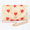 Kiss Kiss Heart Straw Clutch