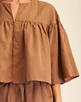 Swing Cape Stripe Top-Camel