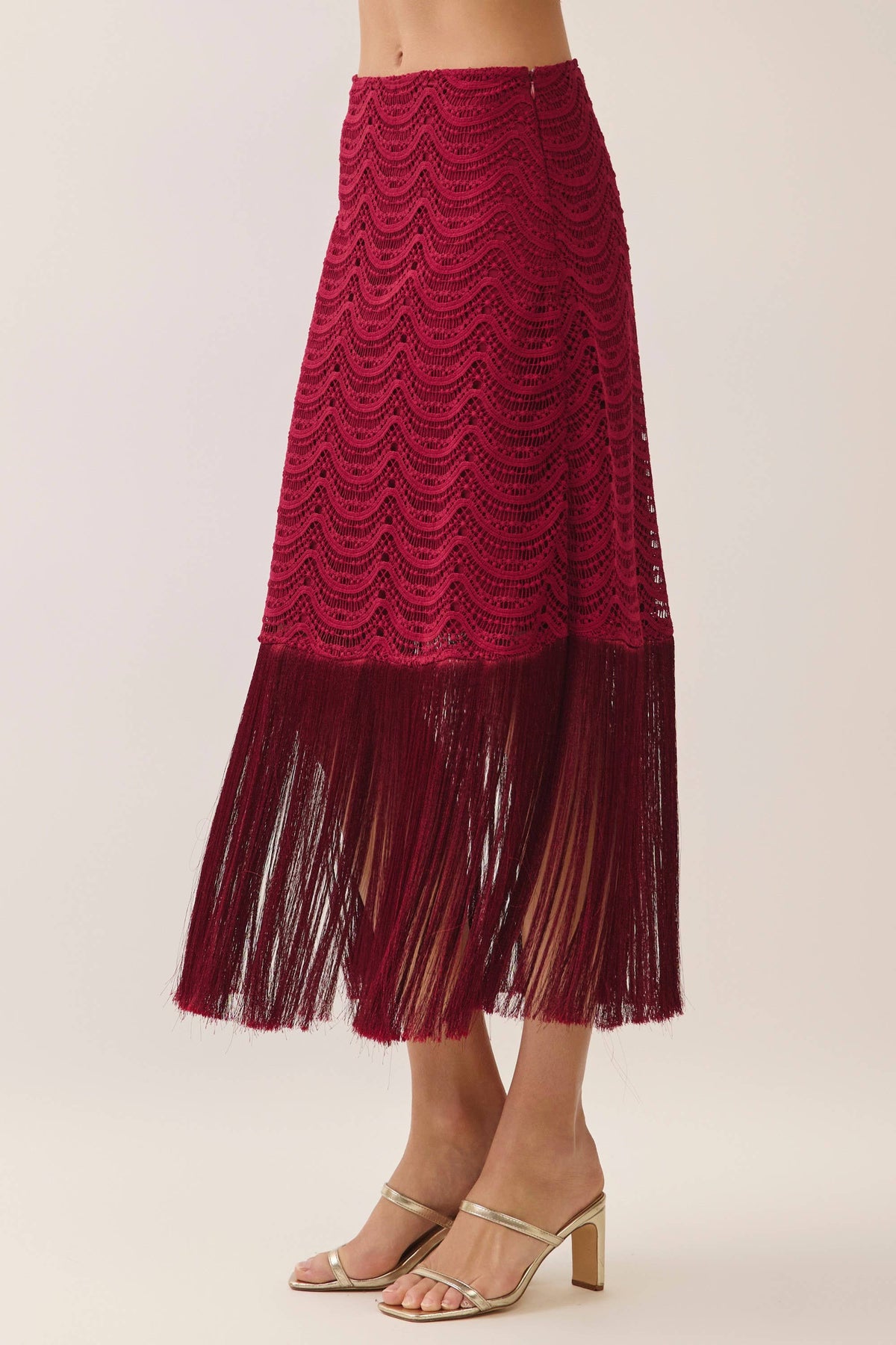 Party Ready Fringe Midi Skirt