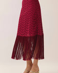 Party Ready Fringe Midi Skirt