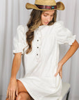 She’s Gone Country Denim Dress-Cream