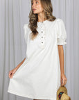 She’s Gone Country Denim Dress-Cream