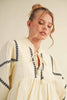 Marfa Bound Embroidered Top-Egg Shell