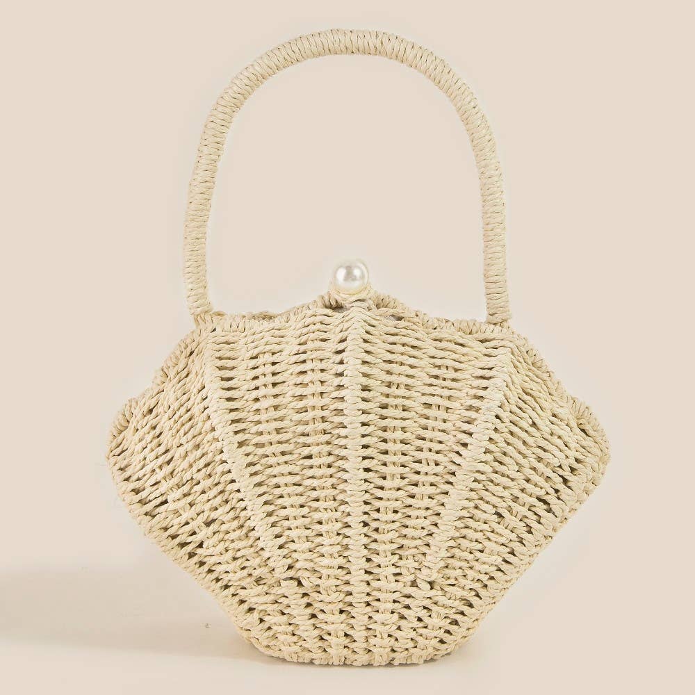 Straw Shell Braided Handle Bag