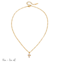 Petite Pearl Cross Necklace