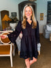Eyelet Love Mini Dress-Black