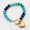 Beaded Charm Bracelet-Blue/Green