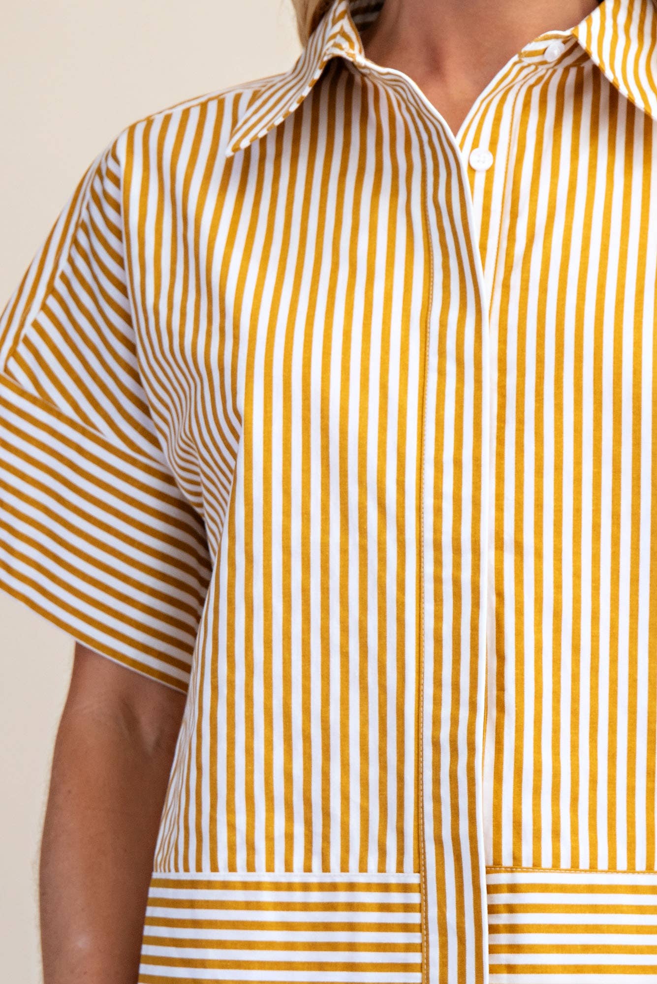 Portside Button Down Top-Yellow
