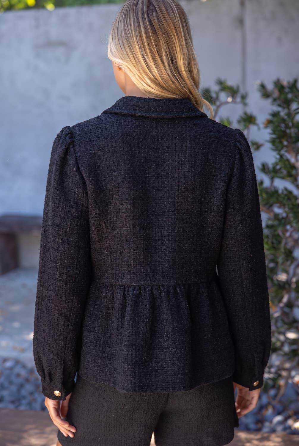 The Duchess Peplum Jacket-Black