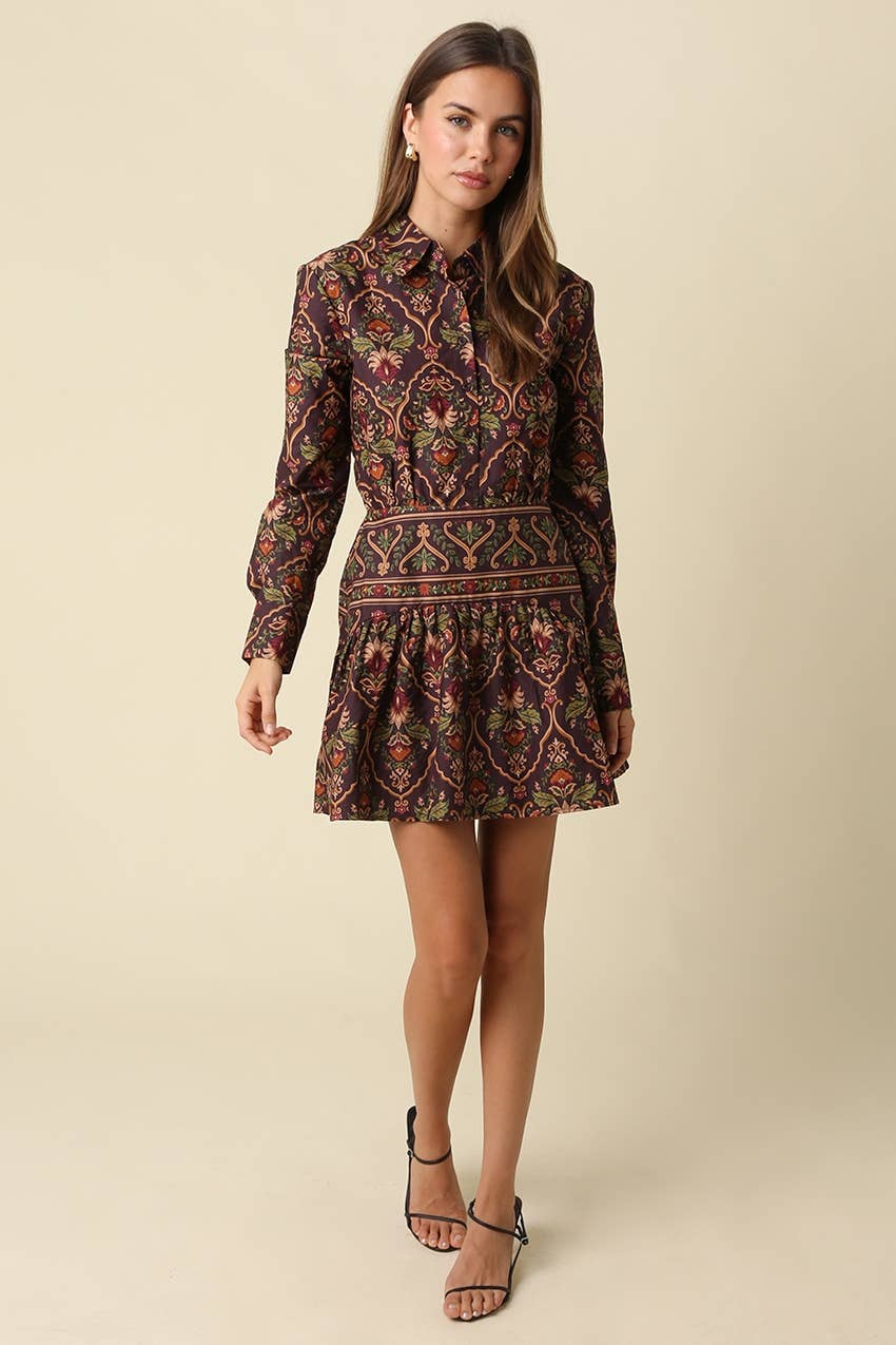 Adriana Paisley Mini Dress