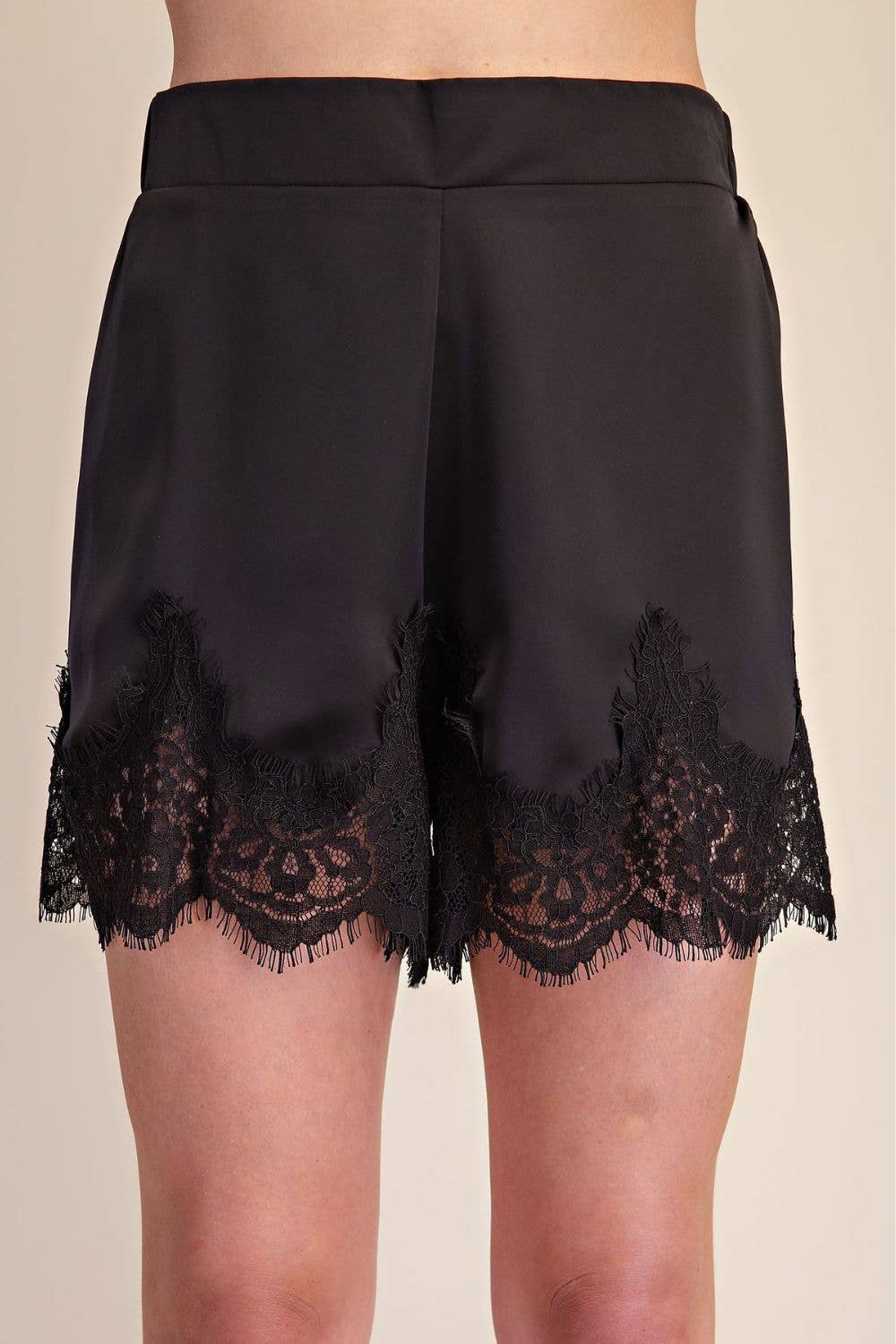 Satin Allure Shorts-Black