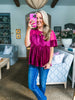 Soft Velvet Vibes Applique Top-Woodrose