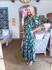 Season of Style Floral Midi Dress-Pine