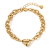 Heart Charm Bracelet- Charm Link 14K 