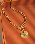 Green Heart Chain Necklace
