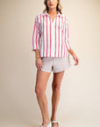 Everly Stripe Top-Pink