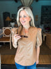 Coffee Time Faux Leather Top