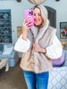 Snow Angel Faux Fur Vest-French Stone