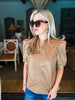 Coffee Time Faux Leather Top