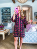 Floral Escape Mini Dress-Dark Navy