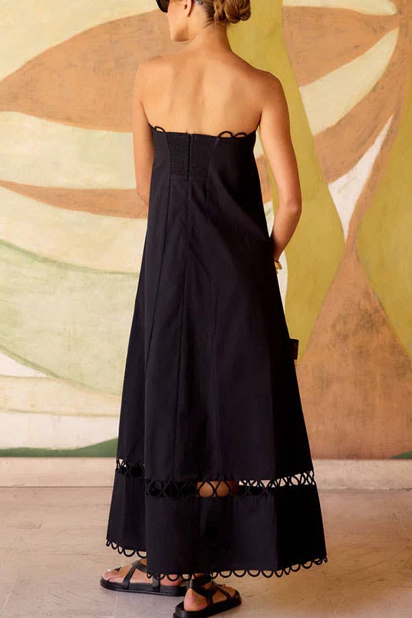 Summer Glam Strapless Dress-Black