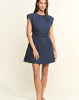 Sweet Afternoons Mini Dress-Navy