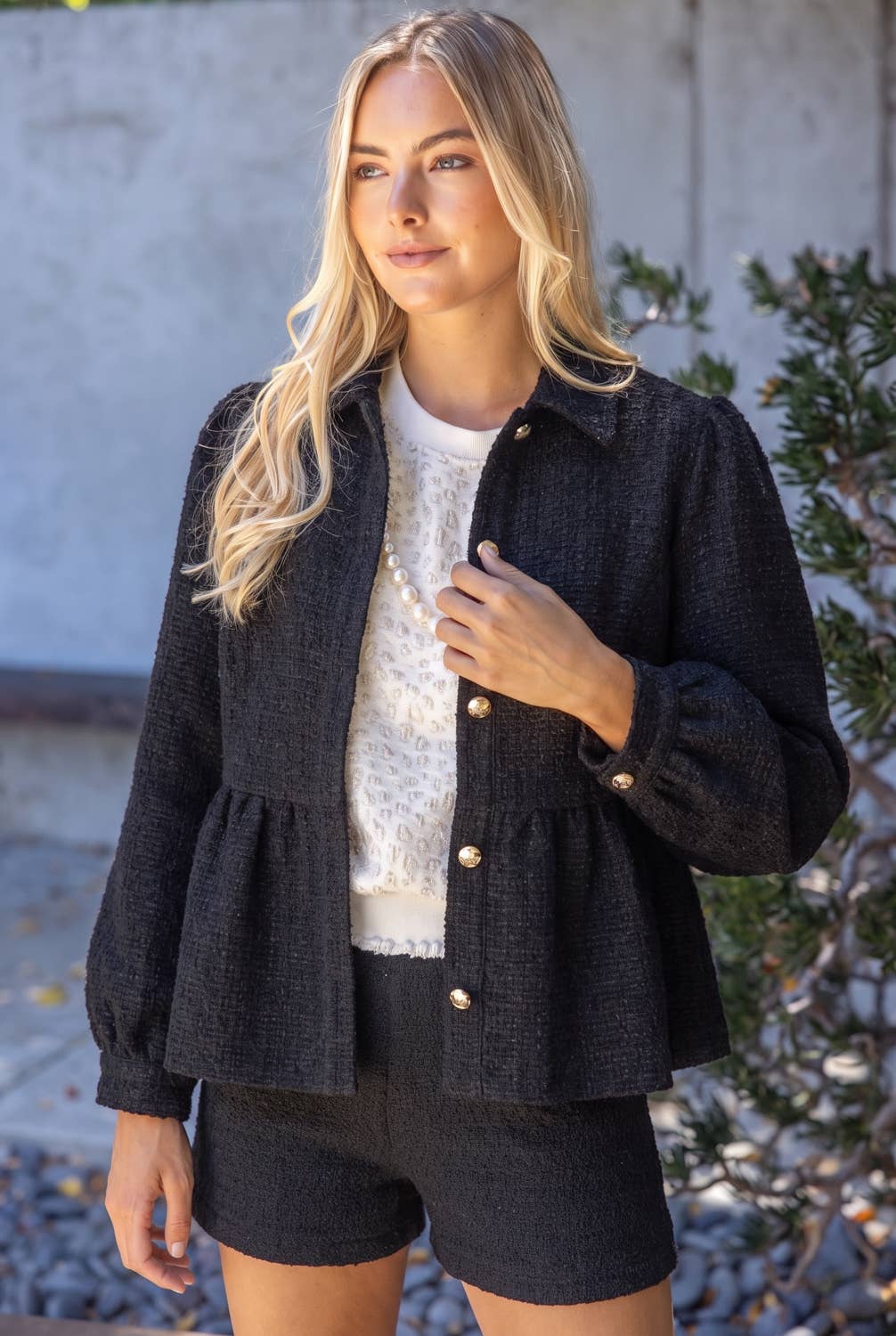 The Duchess Peplum Jacket-Black