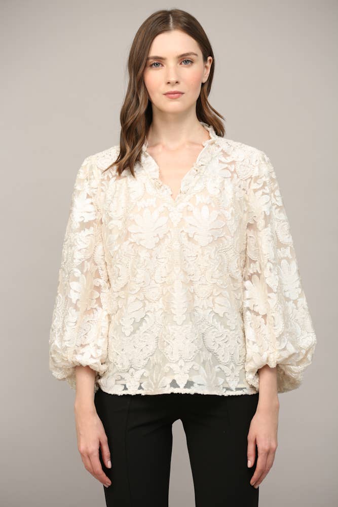 PREORDER: Rich Velvet Floral Top
