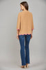 Go With the Flow Knit Top-Camel/Pink