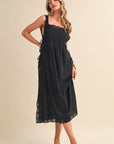 PREORDER: Fleur Romance Midi Dress-Black