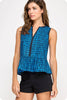Major Wish Scallop Print Top