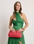 Breeze Woven Clutch-Coral