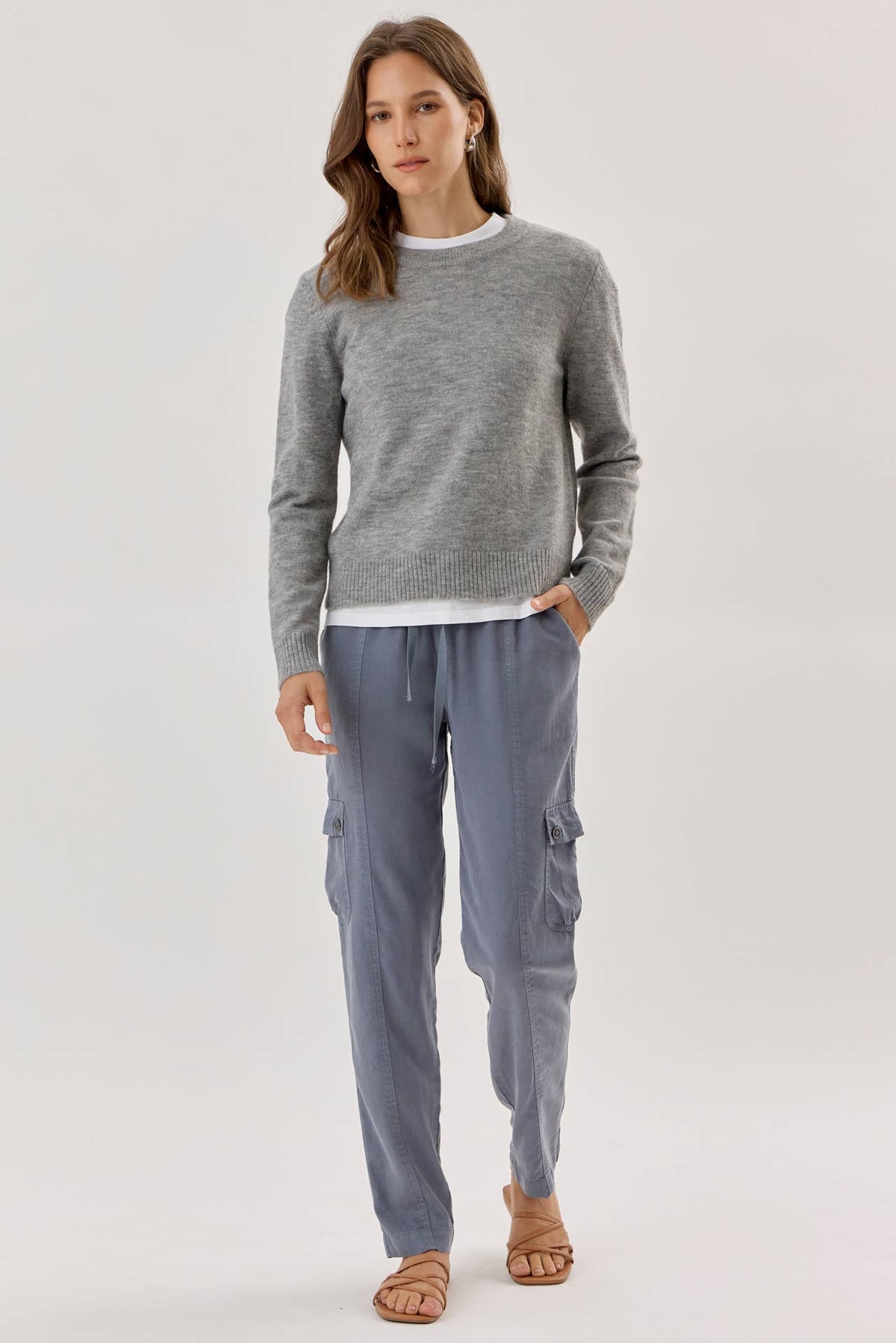 Soft Embrace Crewneck Sweater-Heather Gray