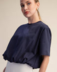 Genevieve Bubble Top-Navy