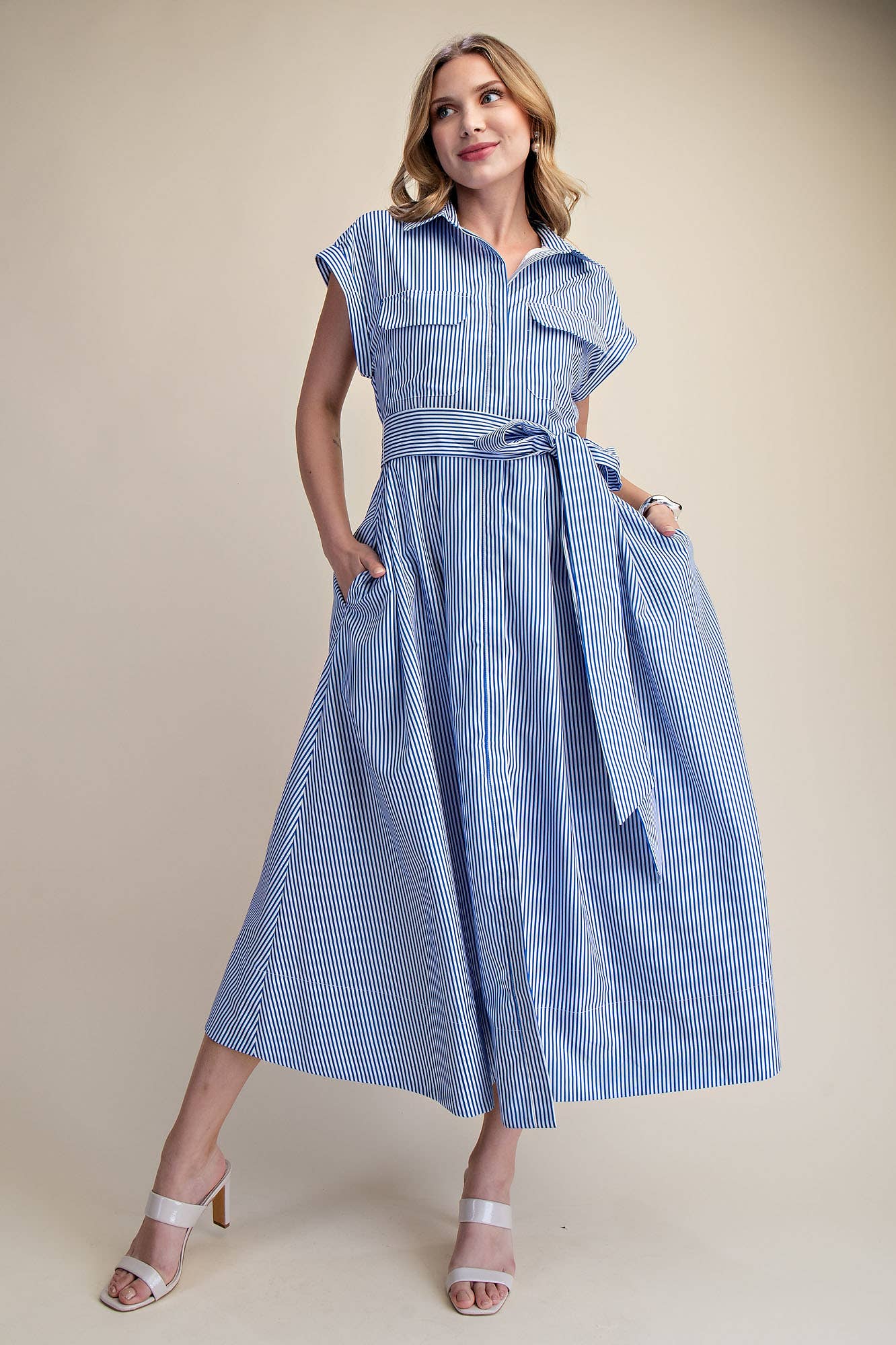 Shore Club Midi Dress-Royal