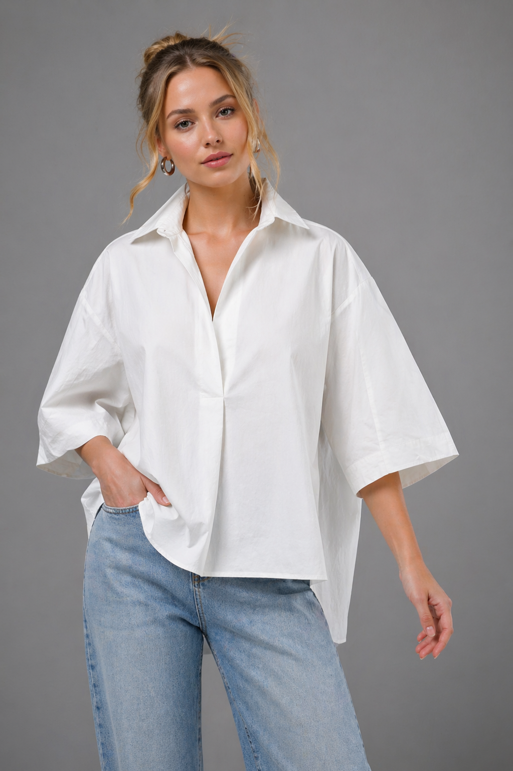 Kaia Oversized Button Down Top