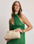 Breeze Woven Clutch-Natural