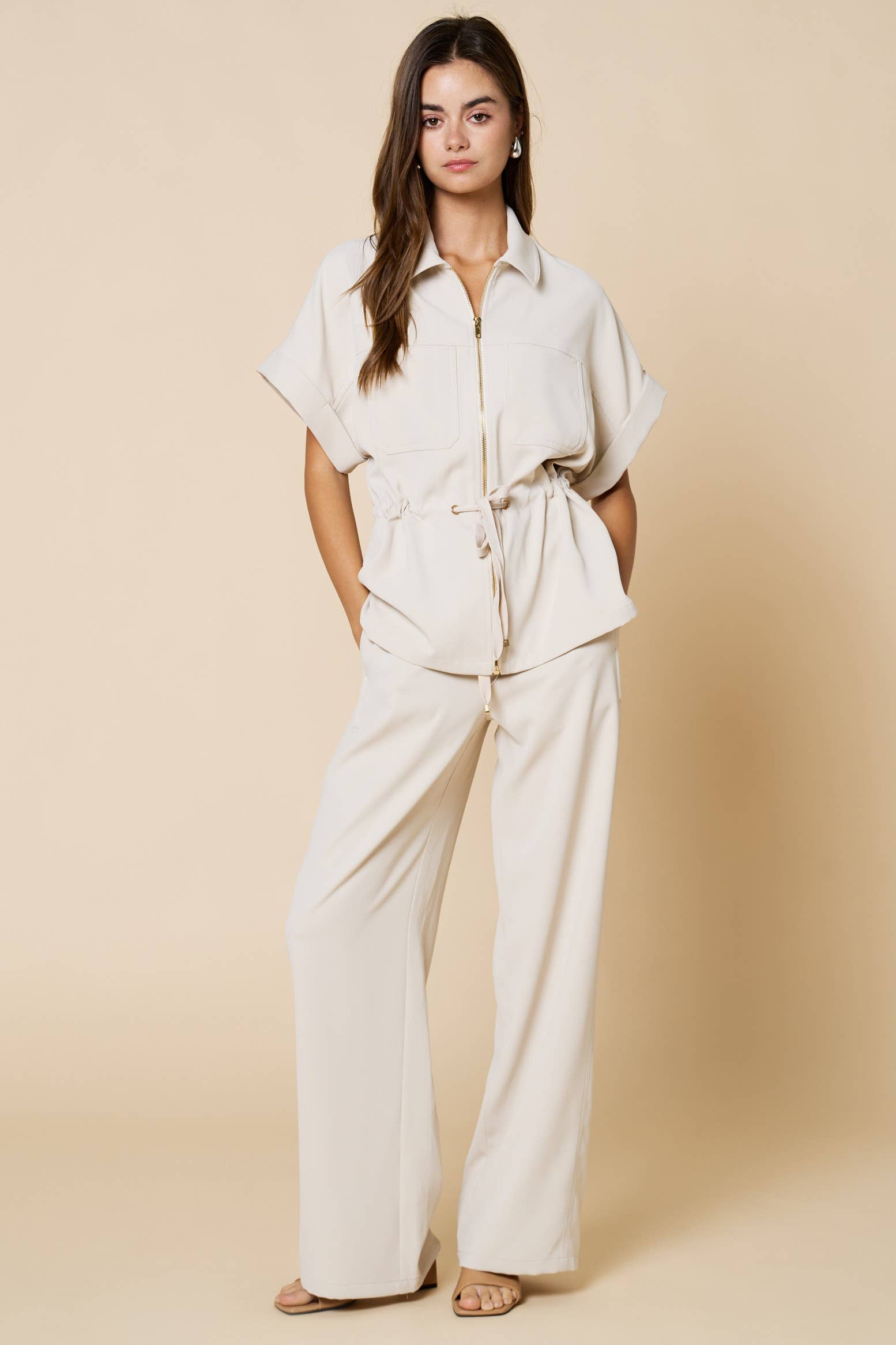 Elevated Travel Drawstring Top