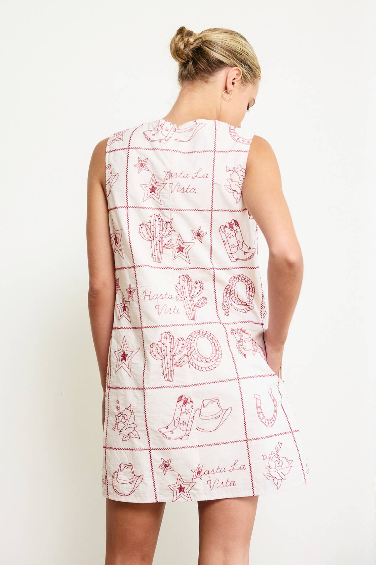 Western Flair Embroidered Shift Dress