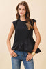 Right Fit Peplum Top-Black