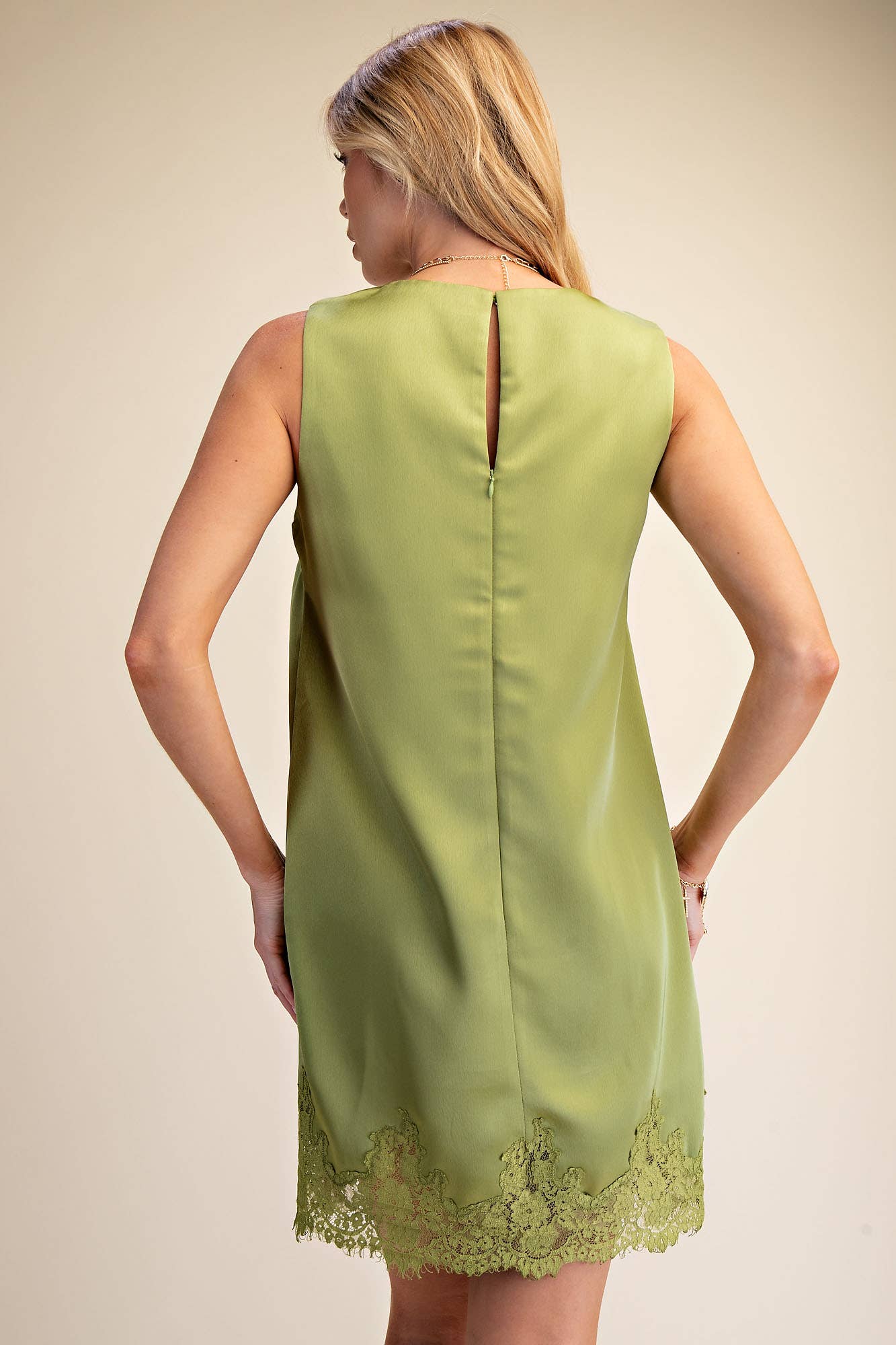 Romantic Evening Mini Dress-Olive