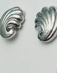 Flapper Wave Clip On Earring- Silver