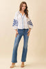 Bold Breeze Embroidered Top-White