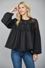 Orchard Picnic Lace Top-Black
