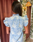Willow Bloom Gingham Midi Dress-Blue