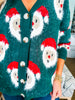 Santa Baby Cardigan- Hunter Green