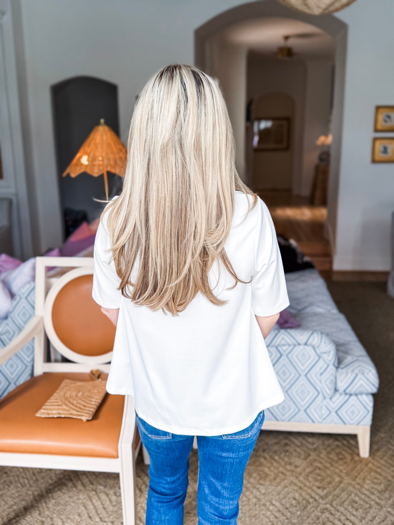 Office Chic Polo Top-Off White